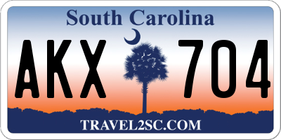 SC license plate AKX704