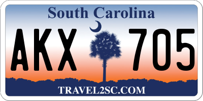 SC license plate AKX705