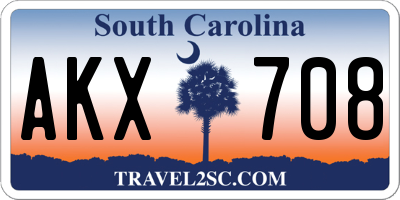 SC license plate AKX708