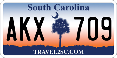 SC license plate AKX709