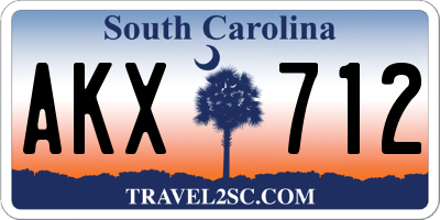 SC license plate AKX712