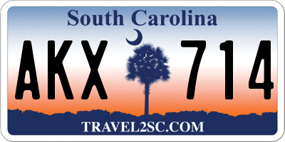 SC license plate AKX714