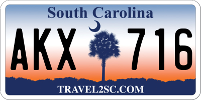 SC license plate AKX716
