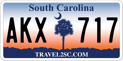 SC license plate AKX717