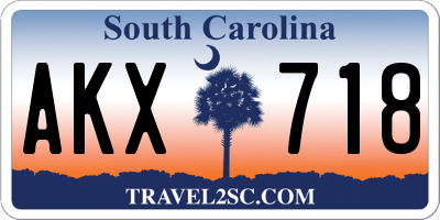 SC license plate AKX718