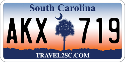 SC license plate AKX719