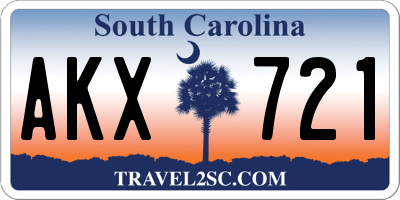 SC license plate AKX721
