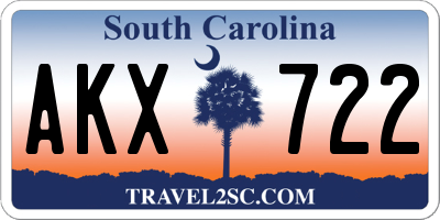 SC license plate AKX722