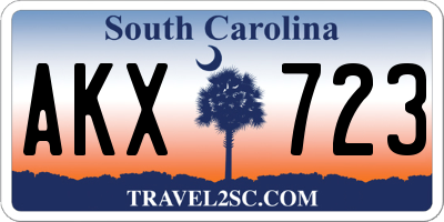 SC license plate AKX723