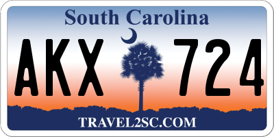 SC license plate AKX724
