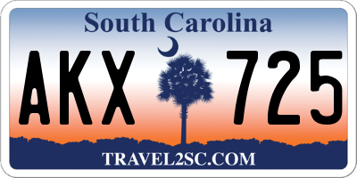 SC license plate AKX725