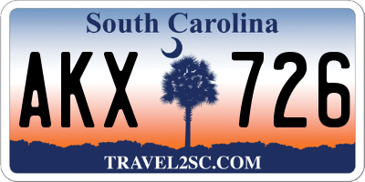 SC license plate AKX726