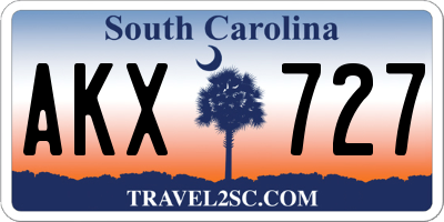 SC license plate AKX727