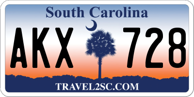 SC license plate AKX728