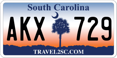 SC license plate AKX729