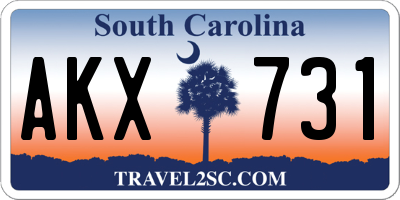 SC license plate AKX731