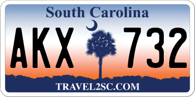 SC license plate AKX732