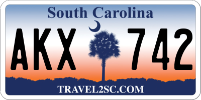 SC license plate AKX742