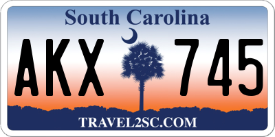 SC license plate AKX745