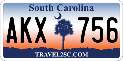 SC license plate AKX756