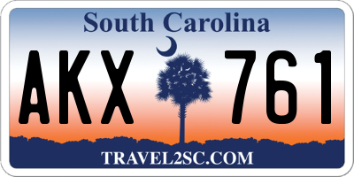 SC license plate AKX761