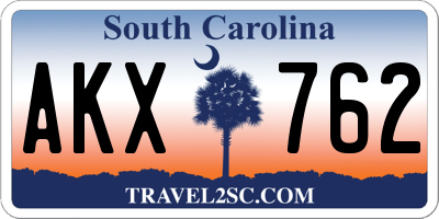 SC license plate AKX762