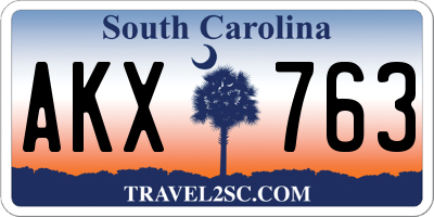 SC license plate AKX763