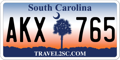 SC license plate AKX765
