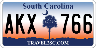 SC license plate AKX766