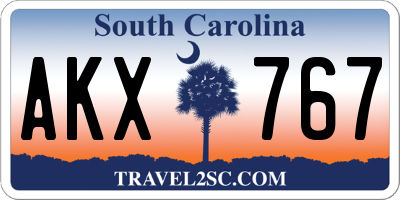 SC license plate AKX767