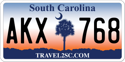 SC license plate AKX768