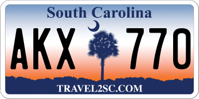 SC license plate AKX770