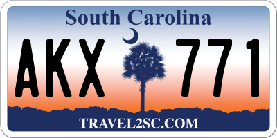 SC license plate AKX771