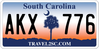 SC license plate AKX776