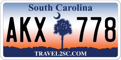 SC license plate AKX778