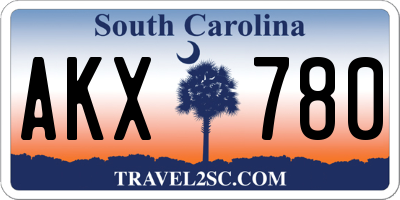 SC license plate AKX780