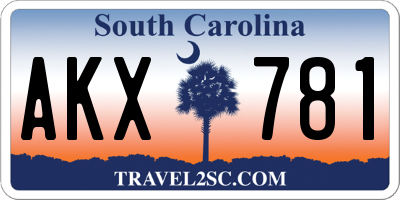 SC license plate AKX781
