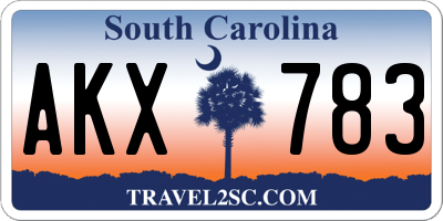 SC license plate AKX783