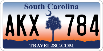 SC license plate AKX784
