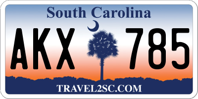 SC license plate AKX785
