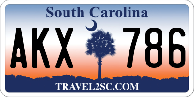 SC license plate AKX786