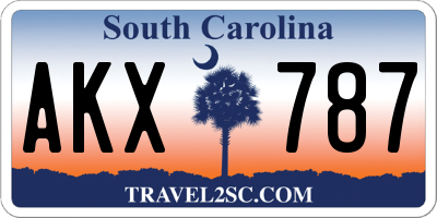SC license plate AKX787