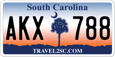 SC license plate AKX788