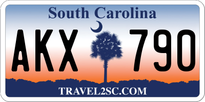 SC license plate AKX790
