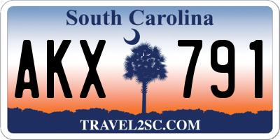 SC license plate AKX791