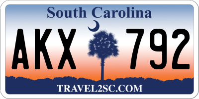 SC license plate AKX792
