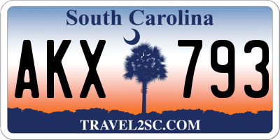 SC license plate AKX793