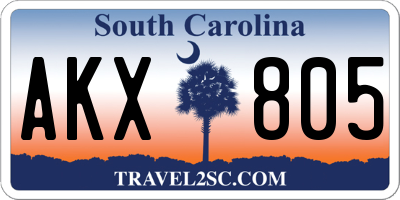 SC license plate AKX805