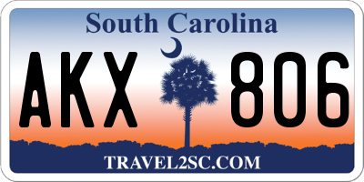 SC license plate AKX806