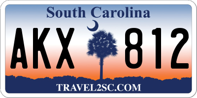 SC license plate AKX812